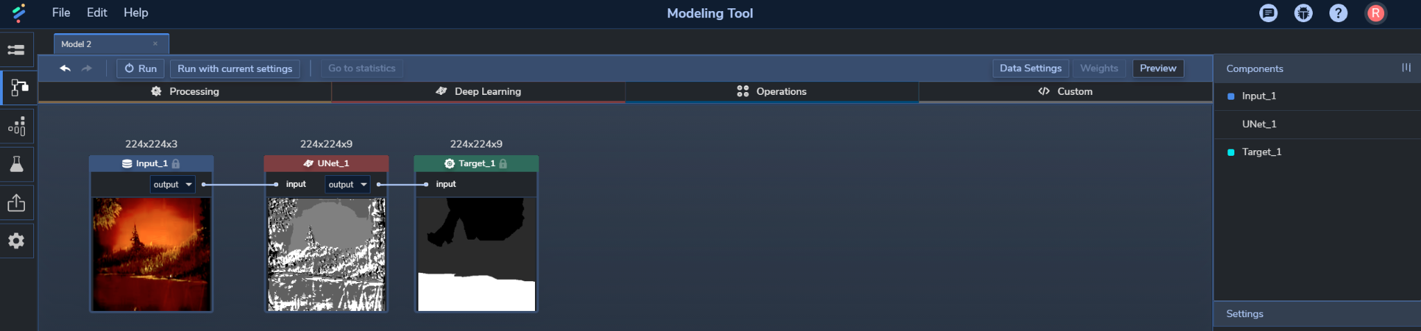 Figure 7: PerceptiLabs' U-Net Component gives you everything you need to experiment with U-Nets.