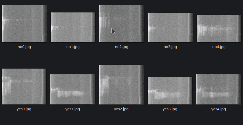Figure 1: Examples of spectrograms generated from the audio (.wav) files.