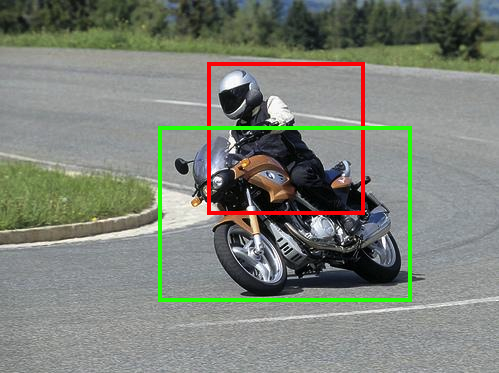 Figure 3: Example of object detection using a R-CNN that classifies objects found in certain regions of the image (Source).
