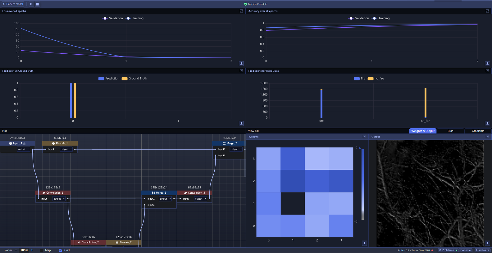 Figure 3: PerceptiLabs' Statistics View during training.